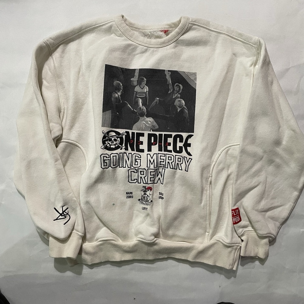 RARE One Piece Sweatshirt Going Merry Mens Crew Sweater Ripple Junction Netflix